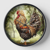 Horloge Beau Coq Coloré (Recto)