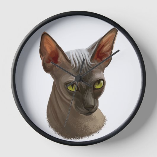 HORLOGE BEAU COULEUR D'EAU SPHYNX CHAT FACE (Recto)
