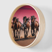 Horloge Beau Majestic Wild Horses Running in Twilight (Angle)