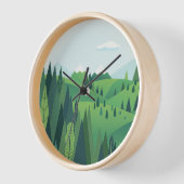 Horloge Beau paysage de collines (Angle)