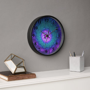 Horloge Beauté florale Abstraite Fleur d'art fractionnée c