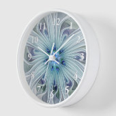 Horloge Beauté florale Abstraite moderne Blue Pastel Flowe (Angle)