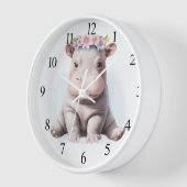 Horloge Bébé adorable Hippopotamus (Angle)