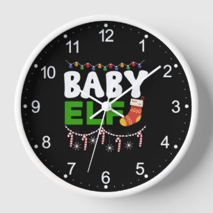 Horloge Bébé Elfe Noël Conception de vacances-84608