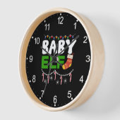 Horloge Bébé Elfe Noël Design de vacances-84608 (Angle)