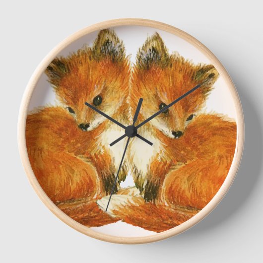 Horloge Bébé Twin Foxes (Recto)