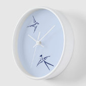 Horloge Bébés : hirondelles/bleu - (Angle)