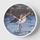 Horloge Bécasseau mignon Dunlin errant sur la plage d'hive (Recto)