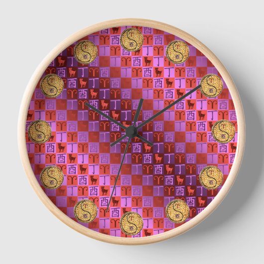 Horloge Bélier & Coq de feu (Recto)