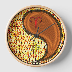 Horloge Bélier & Singe de Bois