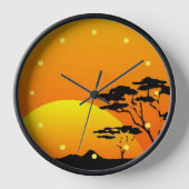 Horloge Belle Afrique Safari Bright Orange Sunset (Recto)
