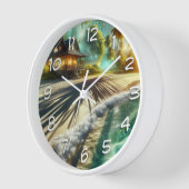 Horloge Belle maison de plage Sunset à thème (Angle)