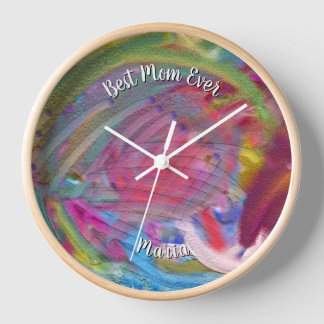Horloge Belle Marbre Coloré Abstrait Liquéfié