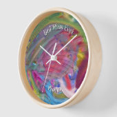 Horloge Belle Marbrure Colorée Abstraite Liquéfiée (Angle)