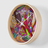 Horloge Belle Marbrure Colorée Abstraite Liquéfiée (Angle)