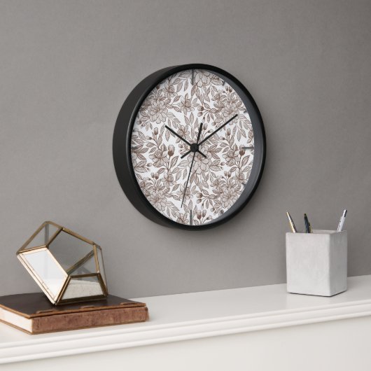 Horloge Belle Mocha Mousse Vintage Floral (Bureau)