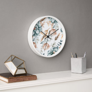 Horloge Belle motif sans couture fleurie avec vintage