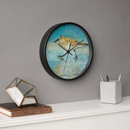 Horloge Belle peinture Sandpiper Beach Art (Bureau)