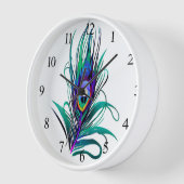Horloge Belle plume de paon (Angle)