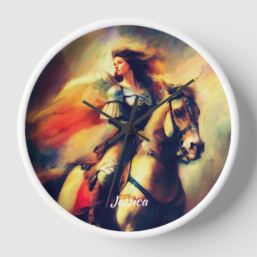 Horloge Belle Valkyrie à cheval (Recto)