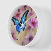 Horloge Belles fleurs et papillon (Angle)