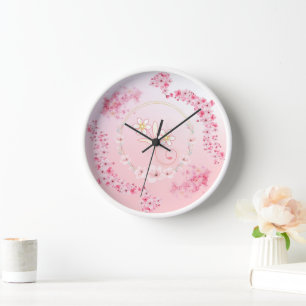 Horloge Bénédiction de Printemps : Délice Floral Rose