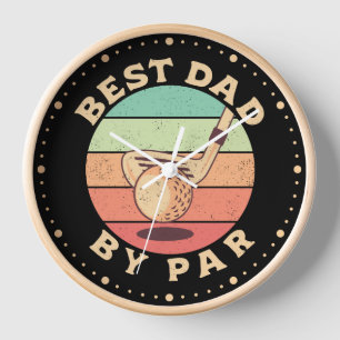 Horloge Best Dad By Par Par Vintage Golf Lover Papa Cadeau