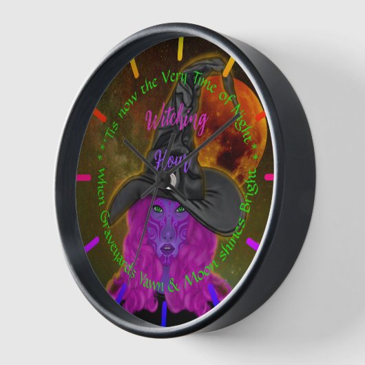 Horloge Bewitching Midnight Magic Purple Witch (Angle)