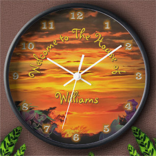 Horloge Bienvenue à la Maison du Coucher de Soleil 2584