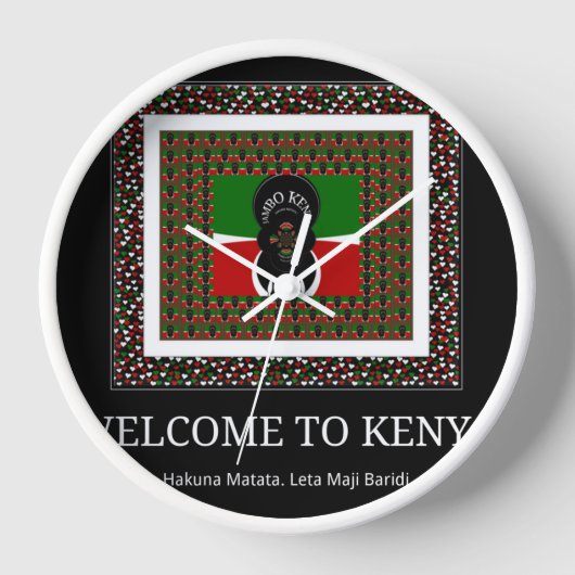 Horloge Bienvenue au Kenya Hakuna Matata (Recto)