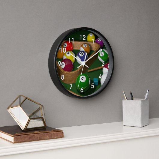 Horloge Billard, design coloré, (Bureau)