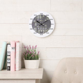 Horloge binaire Geek Drôle Avec Effet Carte Circui