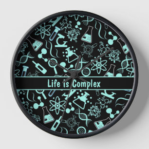 Horloge biochimie moderne aqua bleu la vie est complexe