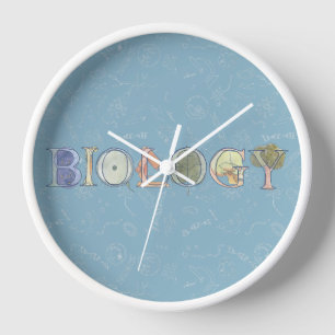 Horloge Biologie diagramme et typographie bleu