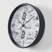 Horloge Bitcoin Argent Blanc Gris Raffiné Design (Angle)