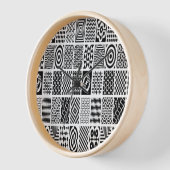 Horloge Black and White Geometric Patterns – Modern Abstra (Angle)