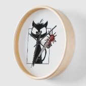 Horloge Black Cat Baseball Horror Halloween (Angle)