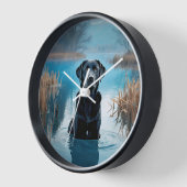 Horloge Black Labrador Retriever Dans Lake Water (Angle)