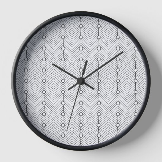 Horloge Black & White Abstract Retro Pattern Wall Clock (Recto)