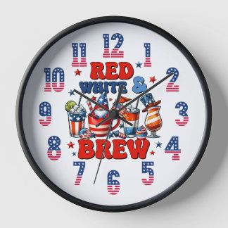 Horloge Blanc rouge et brasse