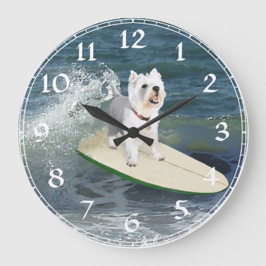 Horloge blanche du Terrier West Highland (Recto)