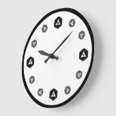 Horloge blanche en niveaux de gris D20 (Angle)