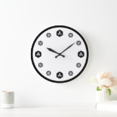 Horloge blanche en niveaux de gris D20 (Maison)