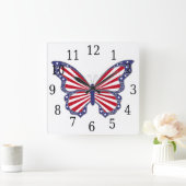 Horloge blanche et bleue rouge de carré de (Maison)