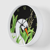 Horloge blanche noire du cygne (Angle)
