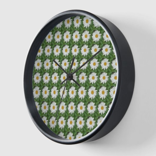 Horloge Blancs rond de marguerite (Angle)