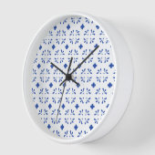 Horloge Bleu Blanc Motif Chinoiserie Chic (Angle)