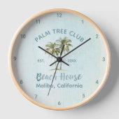 Horloge Bleu clair Palmiers Palmiers Moderne Maison de Pla (Recto)