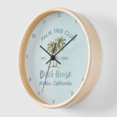 Horloge Bleu clair Palmiers Palmiers Moderne Maison de Pla (Angle)
