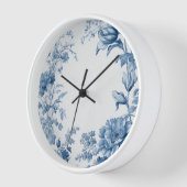 Horloge Bleu de toile à fleurs (Angle)